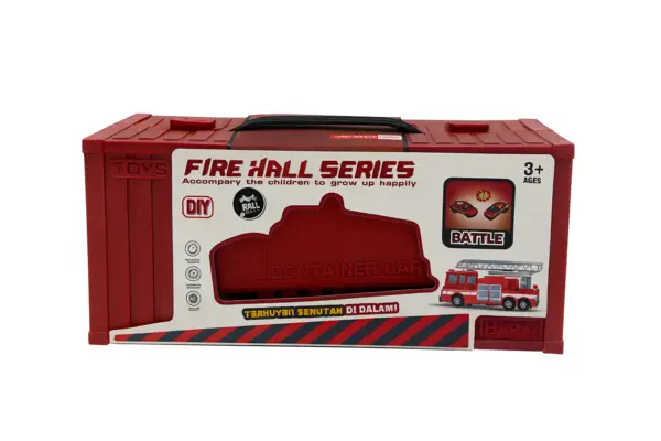 Set Jucarie Pompieri Fire Hall Series - Container Car, 23x10 cm, pentru copii 3+