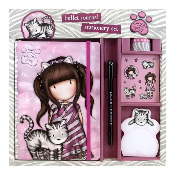 Set jurnal cu abtibilduri si notite Gorjuss Bullet Ruby Wild