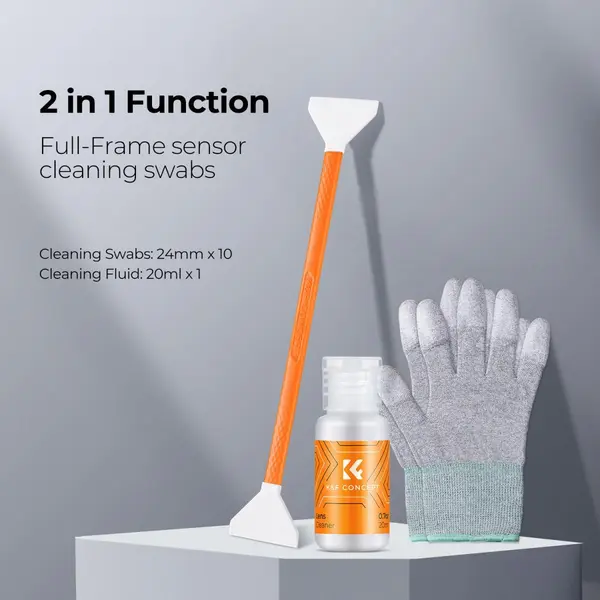 Set K&F Concept: 10 bețe de curățare cu cap dublu și soluție de curățare 20ml.