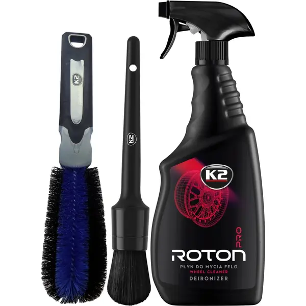 Set K2 Solutie Curatat Jante Roton Pro 1L D10011 + K2 Perie Detailing 31MM M315 + K2 Perie Curatat Jante M358