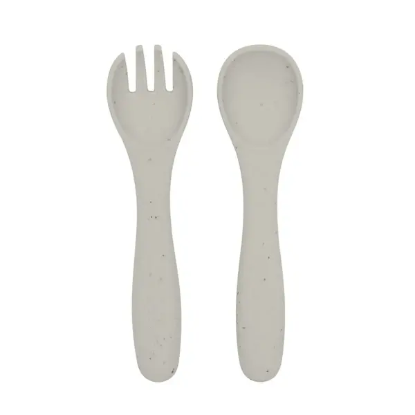 Set Kikka Boo Furculita si Lingura Platinum Silicone Sand 6 luni +