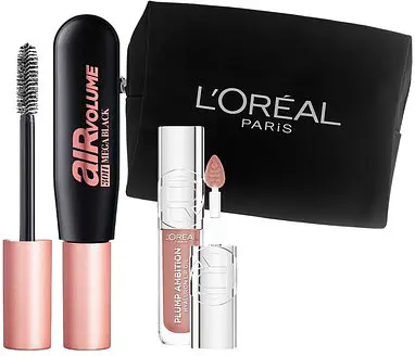 Set L'Oréal - Rimel pentru gene Air Volume 30H, 9.4 ml + Ulei pentru buze, 601 Worth It, 5 ml