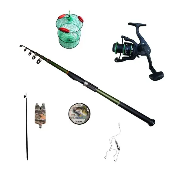 Set lanseta 2.7 m din carbon mulineta P3000 si accesorii pescuit