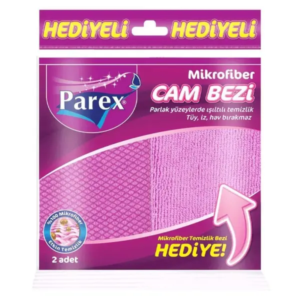 Set Lavete cu Microfibra pentru Geamuri si Oglinzi Parex, 2 Bucati