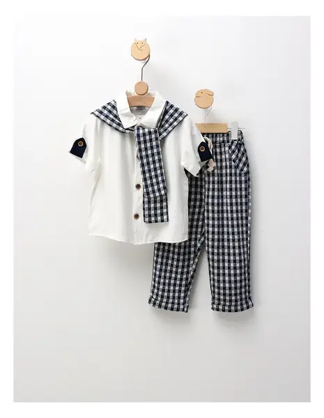 Set lejer de vara, Fashion Style, alb-albastru