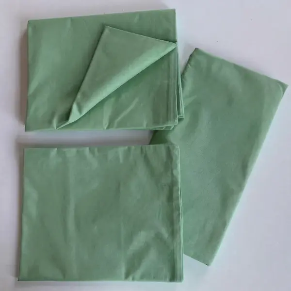 Set lenjerie bumbac organic, patut uni 120x60, 3 piese verde menta, TWINDECO