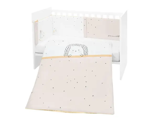Set lenjerie de pat 2 piese Kikka Boo EU Style 70 x 140 cm Hedge Hugs