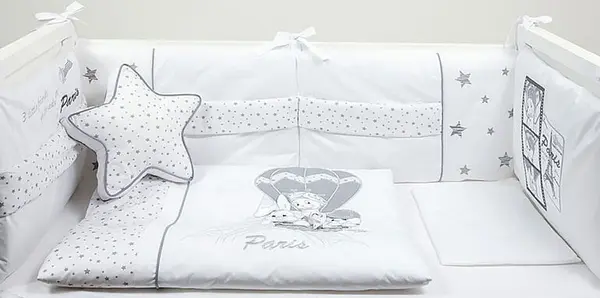 Set lenjerie de pat 8 piese Bambino Casa - Paris, Bianco