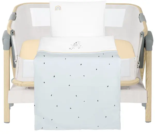 Set lenjerie de pat din 3 piese pentru mini patut KikkaBoo Stripy Friends