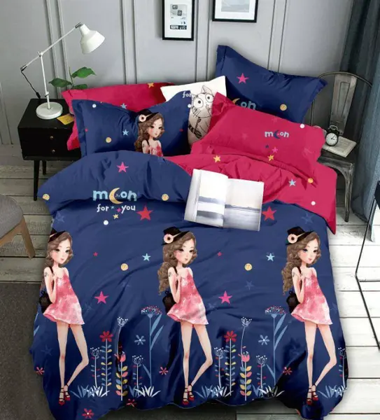 Set Lenjerie de Pat Finet 6 Piese, Bumbac Finet, Fara Elastic , Sweet Girl