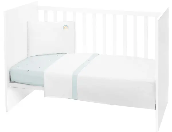 Set lenjerie de pat pentru copii din 3 piese KikkaBoo Stripy Friends - EU style, 60 х 120 cm