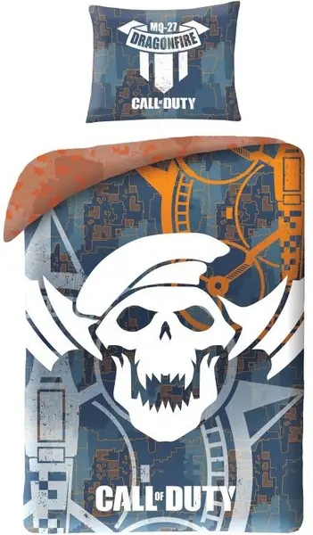 Set lenjerie de pat pentru copii Halantex - Call of Duty, gri