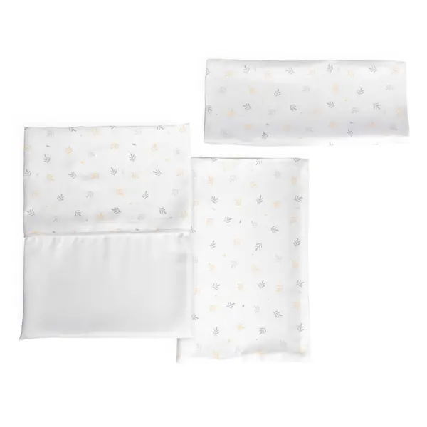 Set lenjerie din fibra bambus pentru patut Chicco Next2Me Forever, Foliage, 0 luni+