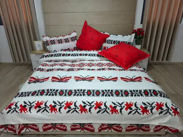 SET Lenjerie din Finet 6 Piese + Pilota 200x220cm + 2 Perne 50x70cm - FPC 3306