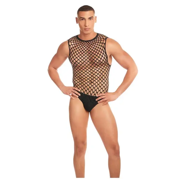 Set lenjerie erotica barbati Rainbow Party, 2 piese, negru, S/M