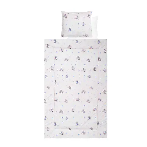 Set lenjerie pat 4 piese Lorelli Blue Aeroplane, bumbac ranforce