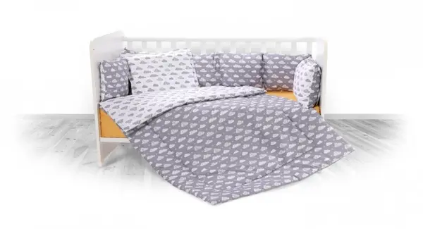 Set lenjerie pat 7 piese Lily bumbac ranforce Clouds Grey
