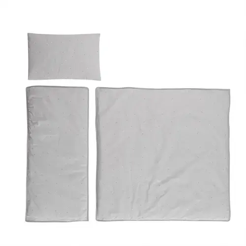 Set lenjerie pentru carucior Lorelli Grey Sky, de iarna, bumbac ranforce, 4 piese, 78 x 38 cm