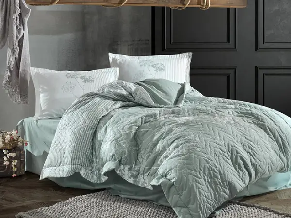 Set Lenjerie si Cuvertura Luvi Mint (Bumbac 100%)
