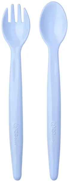Set lingura si furculita intr-o cutie Wee Baby - albastru