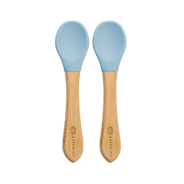 Set lingurite din bambus Aqua Blue 6 luni+, 2 bucati, Appekids