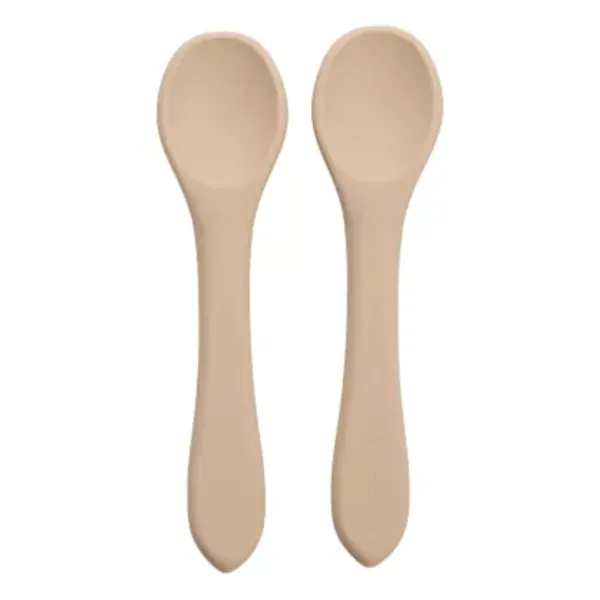 Set Lingurite din silicon, 6 luni+, Bubble Beige, Appekids