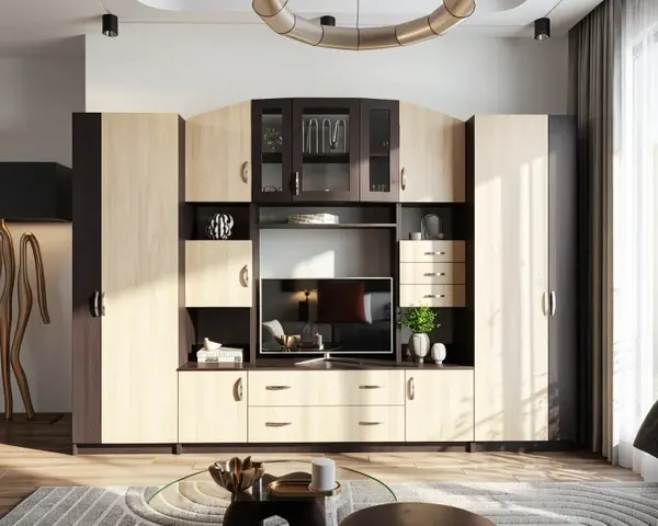 Set Living Macarena Wenge Mesteacan 290x51x196cm