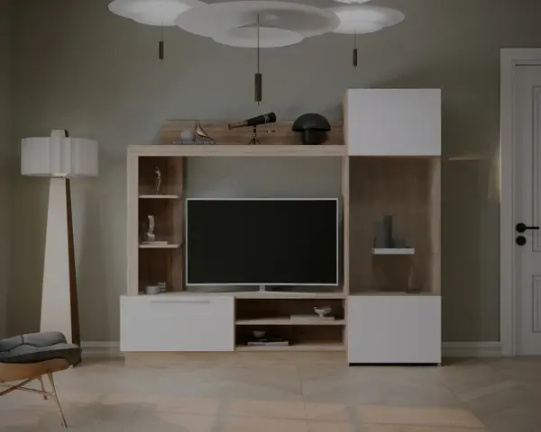 Set Living Trento Sonoma Alb 204x35x177 cm