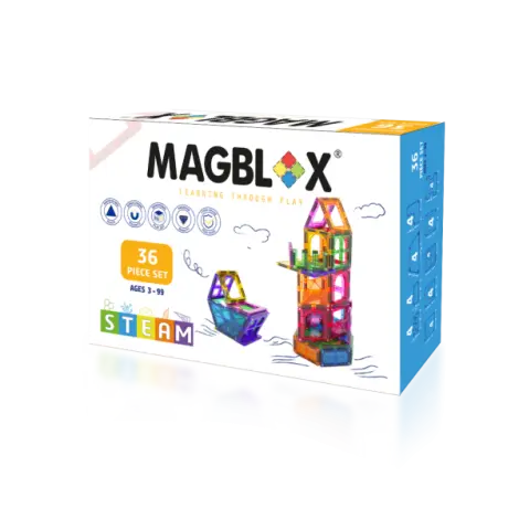 Set magnetic Magblox - 36 piese magnetice accesorii pentru constructie