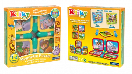 Set magnetic pentru bebelusi Kliky - Animale jungla | Supermag