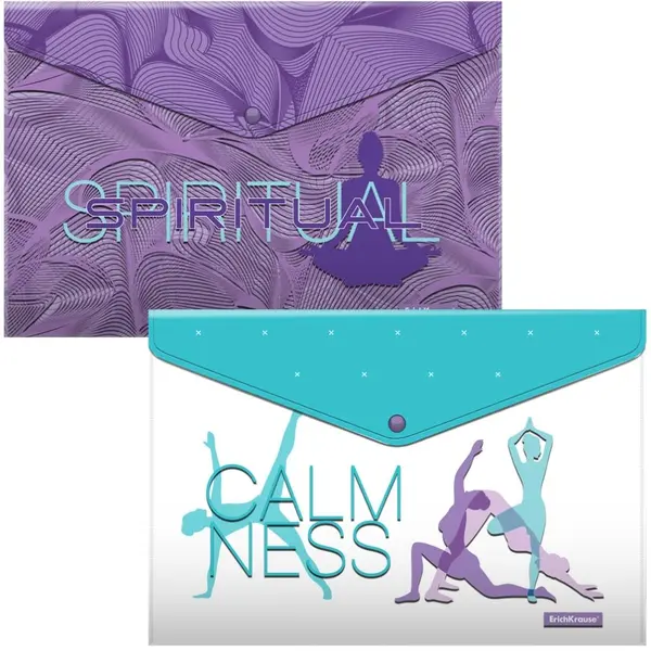 Set mape cu buton Erich Krause - Meditation, A4, 4 buc.