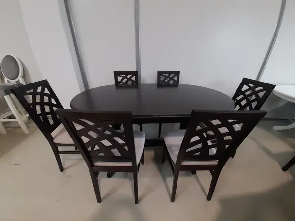 SET MARCO 59 MASA WENGHE 160/280 CM + 6 SCAUNE PERSONALIZABIL PE CULORI