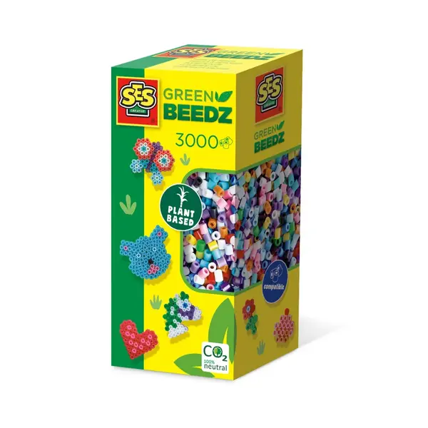 Set margele de calcat culori mixte Green Beedz 3000 bucati,+5 ani