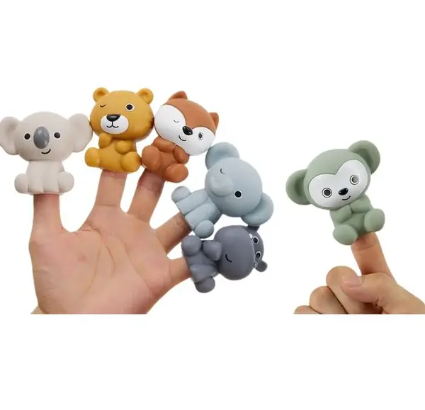 Set marionete pentru degete cu animalute salbatice - 6 piese pentru joaca creativa si interactiva