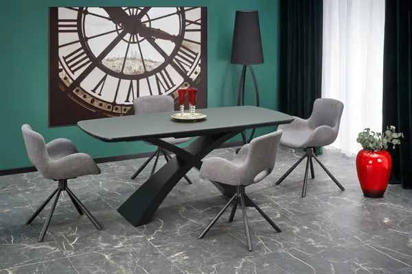 Set masa extensibila Silvestro L180-220 cm + 4 scaune K475 gri