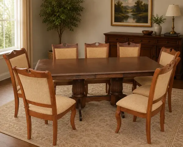 Set masa RH7132 cu 8 scaune RH8100 Dirty Oak 160x100x77 cm