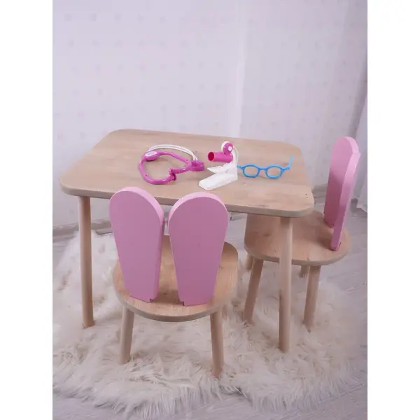 Set masa si scaun pentru copii Furniture Bunny One, 30x25 cm