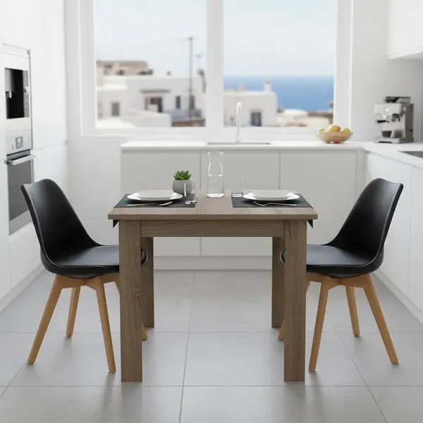 Set masa si scaune 3 buc Gaston Sonoma inchis 80x80x77 cm