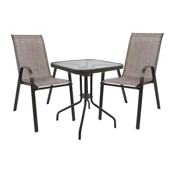 Set masa si scaune ANZIO 60x60x72cm - Maro