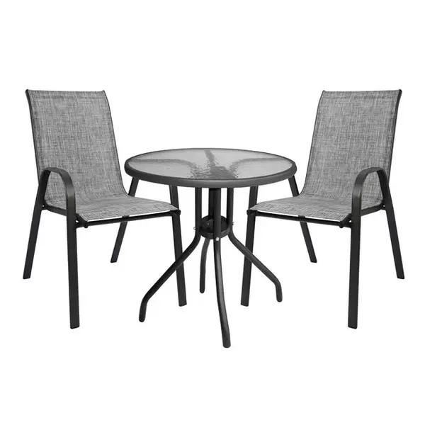 Set masa si scaune CANNES 70x72 cm - Gri inchis