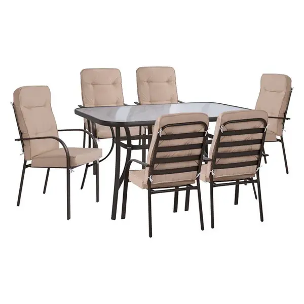 Set masa si scaune DAVIN 150x90x72cm - Maro