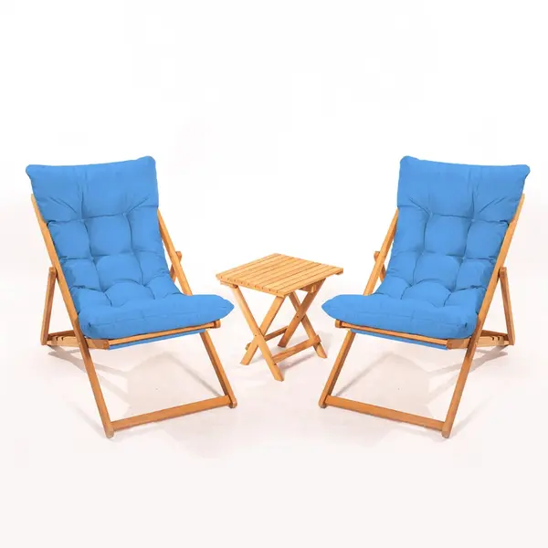 Set masa si scaune de gradina (3 piese) My005 Albastru 40x40x40 cm