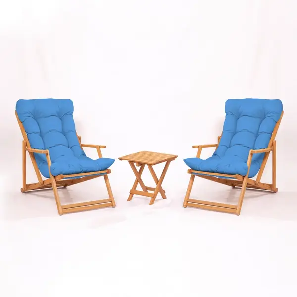 Set masa si scaune de gradina (3 piese) My007 Albastru 40x40x40 cm