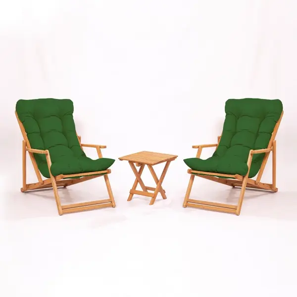 Set masa si scaune de gradina (3 piese) My007 Verde 40x40x40 cm