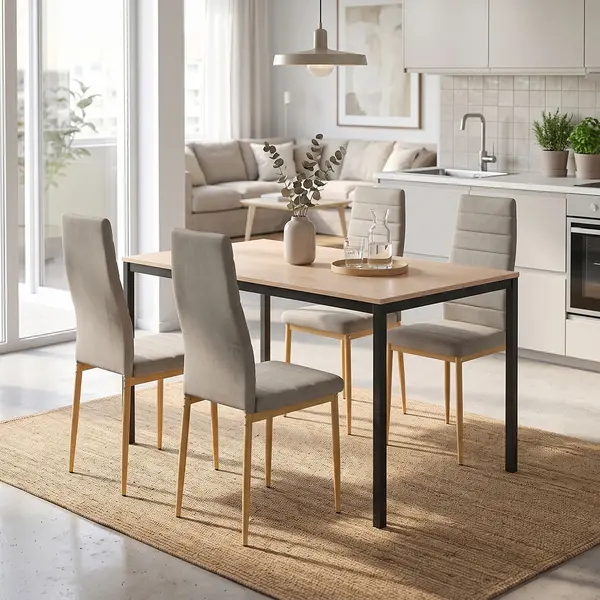 Set masa si scaune dining, 5 buc, Parker Faragio, Pako, Natural 120x75x75 cm