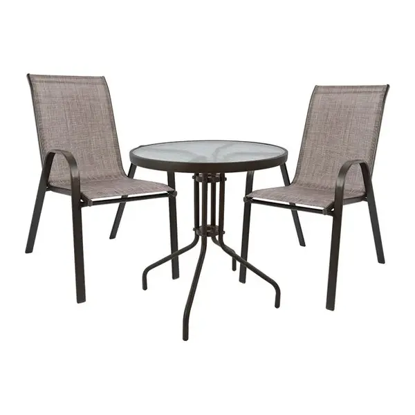 Set masa si scaune ROYAL Φ60x72 cm - Maro