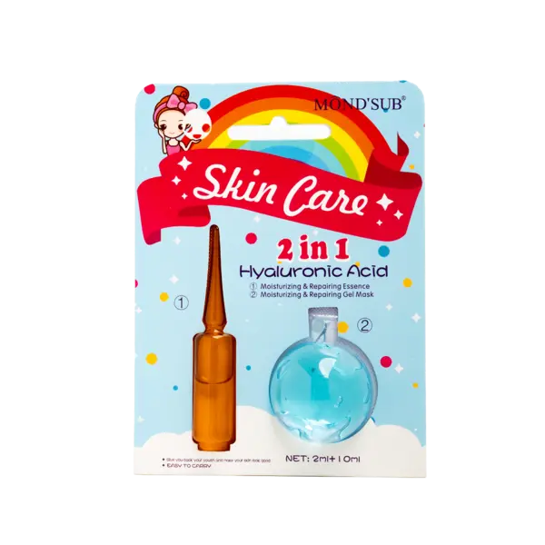 Set masca cu acid hialuronic si lotiune reparatoare, 12ml, Mondsub