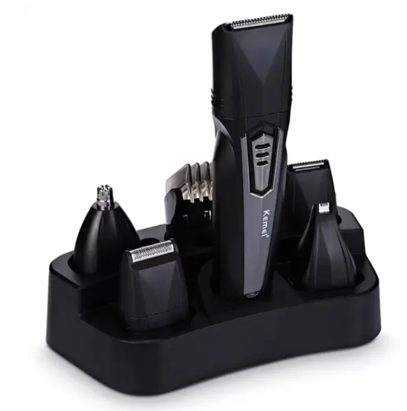 Set Masina de tuns 8 in 1 Kemei KM 640 cu Acumulator Negru