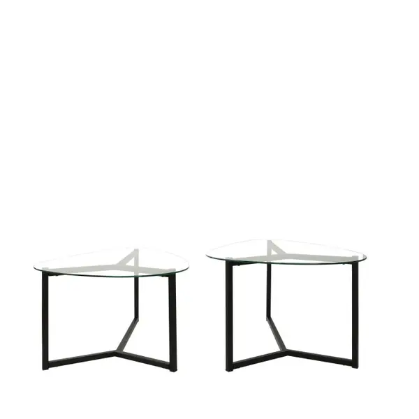 Set masuta de cafea BELLISIMO, negru mat, 82x58x40 cm