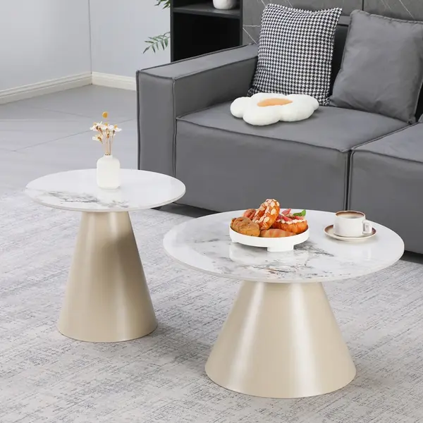 Set masute de cafea, 2 buc, Duoma, Pako, Cappuccino 70x70x40.5 cm
